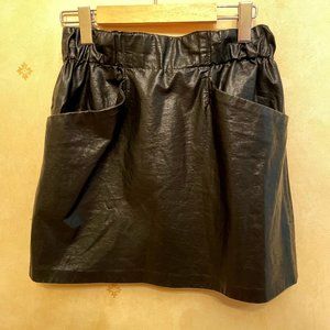 Faux Black Leather Skirt